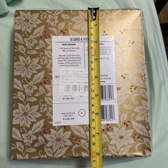 Christmas Greeting 18 Card Pack Glittery Snowflake DaySpring 8”by 5” Scripture - Picture 11 of 14